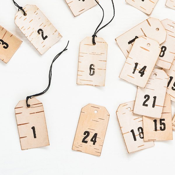 advent calender birch number pendants for hygge christmas